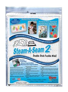 warm company steam-a-seam 2 double stick fusible web-9″x12″ sheets 5/pkg (5517)