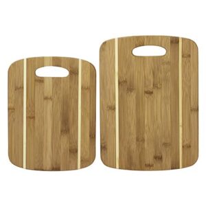 totally bamboo two-piece striped bamboo cutting board set, 13″ x 9-1/2″ and 11″ x 8-1/2″