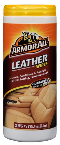 Armor All Car Interior Cleaner Leather Wipes - Cleaning for Cars & Truck & Motorcycle, 20 Count (Pack of 6), 10881