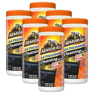 armor all lint-free orange air freshening car cleaning wipes – 6 pack