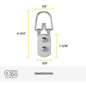 OOK by Hillman 50637 ReadyScrew Large Steel D-Ring Hangers Tidy Tins, 8 Ring Hanger sets,Zinc-plated