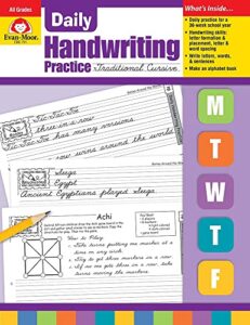 evan-moor® daily handwriting practice book: traditional cursive, grades k-6