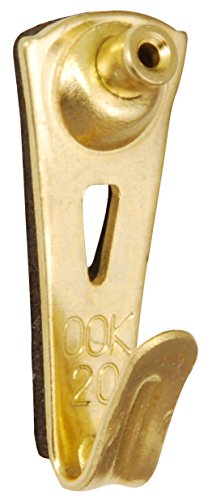 OOK 50615 Professional Picture Hangers, Art Hangers, Padded, Brass, Reusable Picture Hooks, 20lb (15 set)