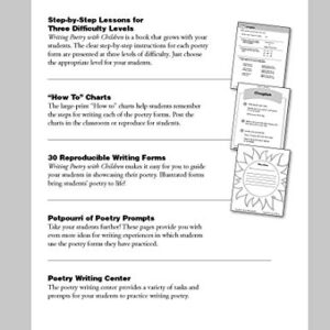 Evan-Moor Writing Poetry with Children, Grade 1-6 Activity Book - Supplemental Teaching Resource Workbook Inspires Poets (Writing Skills Essentials)