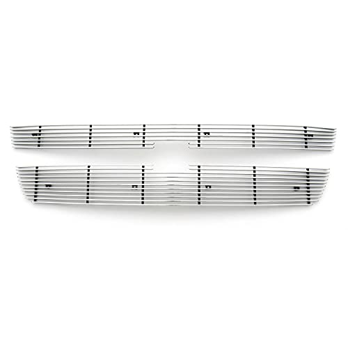 Compatible with Chevrolet Silverado (2006-2007) Billet Grille, Polished, 2 Pc, Overlay - PN #21106