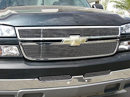 Compatible with Chevrolet Silverado (2006-2007) Billet Grille, Polished, 2 Pc, Overlay - PN #21106