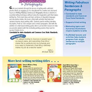 Evan-Moor Writing Fabulous Sentences & Paragraphs, Grades 4-6, Homeschool & Classroom Workbook, Activities, Main Ideas, Topic Sentences, Figurative Language, Descriptive Details, Writing Skills