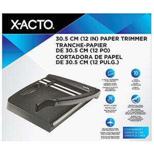 ELMERS X-Acto 12" Base Guillotine Style Plastic Paper Trimmer, 10 Sheet Capacity, Black (26232), Base Trimmer, Standard Packaging
