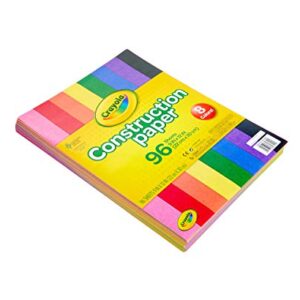 Crayola Construction Paper 9" x 12", 8 Classic Colors (96 Sheets), Great For Classrooms & School Projects, Colors May Vary