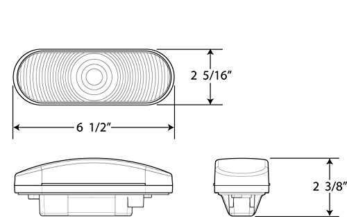 Optronics ST70RS 6" Oval Stop/Turn/Tail Light, Red