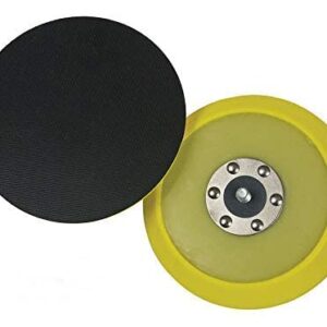 Lake Country Dual-Action Backing Plate, Flexible Plate with Hook-and-Loop Fastener, 5 Inch, Black and Yellow with Inner Steel Construction