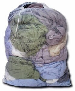 homz mesh laundry bag, assorted colors, white/green/sky blue/deep blue, 2 load capacity, set of 12