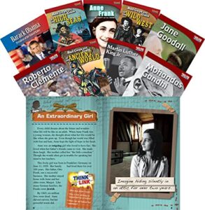 teacher created materials – classroom library collections: biographies – 9 book set – grades 2-5 – guided reading level m – t