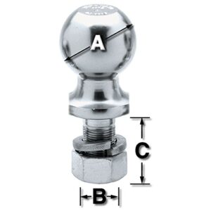 Tow Ready Draw-Tite Trailer Hitch Ball, 1-7/8 in. Diameter, 2,000 lbs. Capacity, Chrome