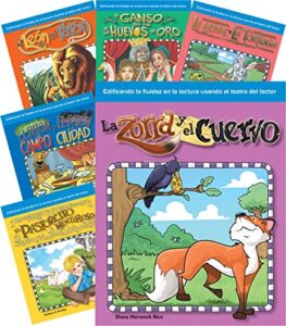 teacher created materials – reader’s theater: children’s fables (spanish) – 6 book set – grades 2-3 – guided reading level e – q