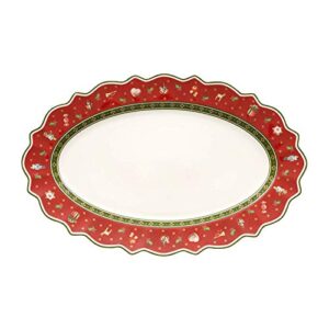 villeroy & boch toy’s delight 50 x 31 cm oval platter, red