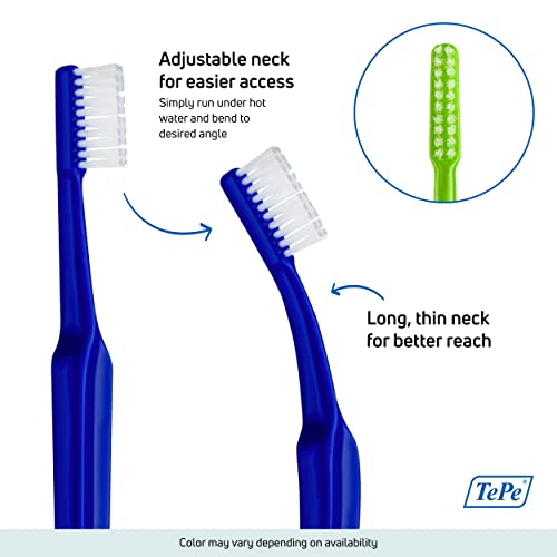 TEPE Implant Orthodontic Soft Toothbrush – Extra Narrow Brush Head Thin Neck 1Pk