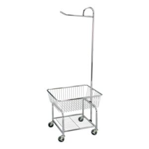 household essentials 6028-1 rolling laundry cart with hanging bar – chrome finish