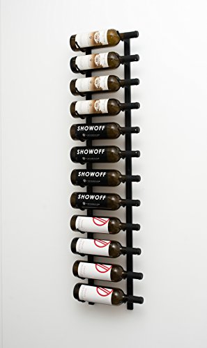 VintageView W Series 4 Wall Mounted Metal Wine Rack (12 Bottles, Matte Black)