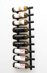 vintageview w series (3 ft) – 9 bottle wall mounted wine rack (satin black) stylish modern wine storage with label forward design