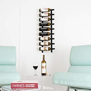 VintageView W Series (3 Ft) - 9 Bottle Wall Mounted Wine Rack (Satin Black) Stylish Modern Wine Storage with Label Forward Design