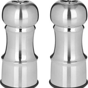 Trudeau Stainless Steel 4-1/2-Inch Salt and Pepper Shakers, Tall