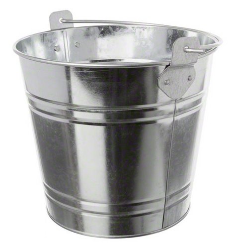 American Metalcraft PTUB87 Natural Galvanized Steel Pail with Handle, 1.16-Gallon, 8" Diameter, Silver