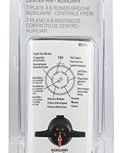 Reese Towpower 85216 7-Way Blade to 6-Pin Center Pin Auxiliary Adapter , Black