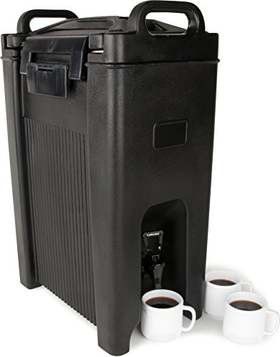 CFS Cateraide Insulated Beverage Server with Spigot for Dispensing Hot and Cold Drink Beverages, Plastic, 5 Gallons, Black