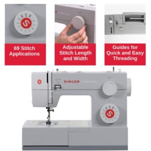 SINGER | 4411 Heavy Duty Sewing Machine With Accessory Kit & Foot Pedal - 69 Stitch Applications - Simple & Great For Beginners