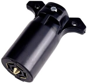 reese towpower 74127 plastic 7-way flat blade trailer end connector – black