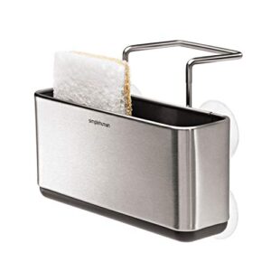 simplehuman slim sink caddy sponge holder, brushed stainless steel