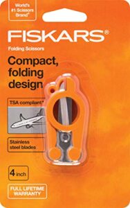 fiskars 01-005434 travel folding scissors, 4 inch, orange