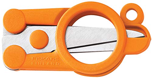 Fiskars 01-005434 Travel Folding Scissors, 4 Inch, Orange