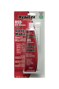dynatex 49202 low volatile rtv silicone gasket maker, 0 to 650 degree f, 3 oz carded tube, red