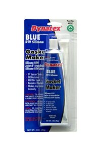 dynatex 49203 low volatile rtv silicone gasket maker, 0 to 500 degree f, 3 oz carded tube, blue