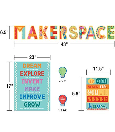 Carson Dellosa – Makerspace Bulletin Board Set, Classroom Décor, 33 Pieces