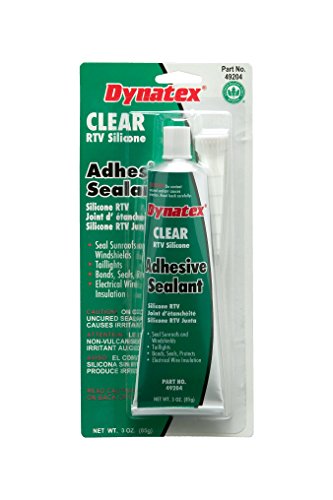 Dynatex 49204 RTV Silicone Adhesive Sealant, 450 Degree Maximum Temperature, 3 oz Carded Tube, Clear