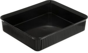 cfs deliware rectangular deli crock, serving food pan for restaurant, polypropylene, 10 lb. capacity, 10 lb., 3″ h x 10.25″ w x 12.43″ l, black (pack of 6)