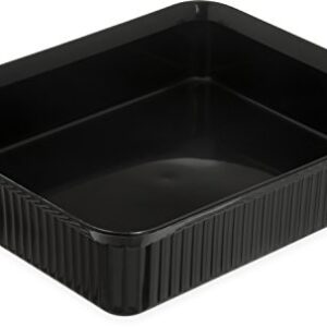 CFS Deliware Rectangular Deli Crock, Serving Food Pan for Restaurant, Polypropylene, 10 lb. Capacity, 10 lb., 3" H x 10.25" W x 12.43" L, Black (Pack of 6)