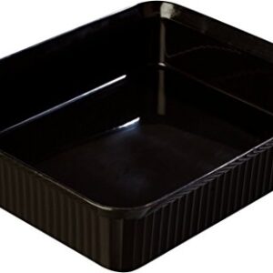 CFS Deliware Rectangular Deli Crock, Serving Food Pan for Restaurant, Polypropylene, 10 lb. Capacity, 10 lb., 3" H x 10.25" W x 12.43" L, Black (Pack of 6)