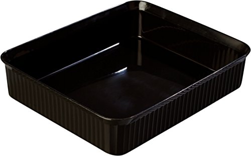 CFS Deliware Rectangular Deli Crock, Serving Food Pan for Restaurant, Polypropylene, 10 lb. Capacity, 10 lb., 3" H x 10.25" W x 12.43" L, Black (Pack of 6)