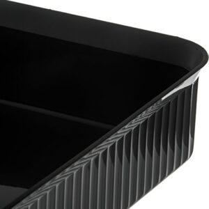 CFS Deliware Rectangular Deli Crock, Serving Food Pan for Restaurant, Polypropylene, 10 lb. Capacity, 10 lb., 3" H x 10.25" W x 12.43" L, Black (Pack of 6)