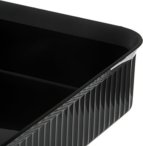 CFS Deliware Rectangular Deli Crock, Serving Food Pan for Restaurant, Polypropylene, 10 lb. Capacity, 10 lb., 3" H x 10.25" W x 12.43" L, Black (Pack of 6)