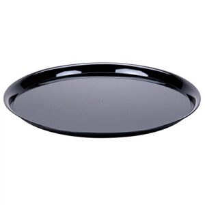 checkmate heavyweight plastic round catering tray with high edge, 16-inch diameter, black (25-count)