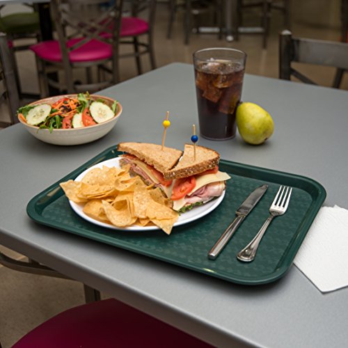 CFS CT121608 Café Standard Cafeteria / Fast Food Tray, 12" x 16", Forest Green