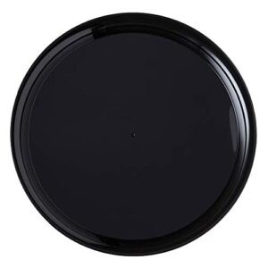checkmate heavyweight plastic round catering tray with high edge, 18-inch diameter, black (25-count)