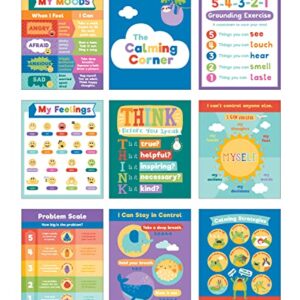 Carson Dellosa Calming Strategies Bulletin Board Set—Calming Strategies and Mood Charts for Social Emotional Learning, Homeschool or Classroom Decor (7 pc)