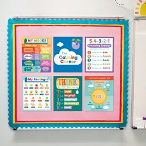 Carson Dellosa Calming Strategies Bulletin Board Set—Calming Strategies and Mood Charts for Social Emotional Learning, Homeschool or Classroom Decor (7 pc)