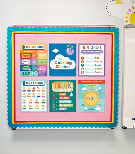 Carson Dellosa Calming Strategies Bulletin Board Set—Calming Strategies and Mood Charts for Social Emotional Learning, Homeschool or Classroom Decor (7 pc)